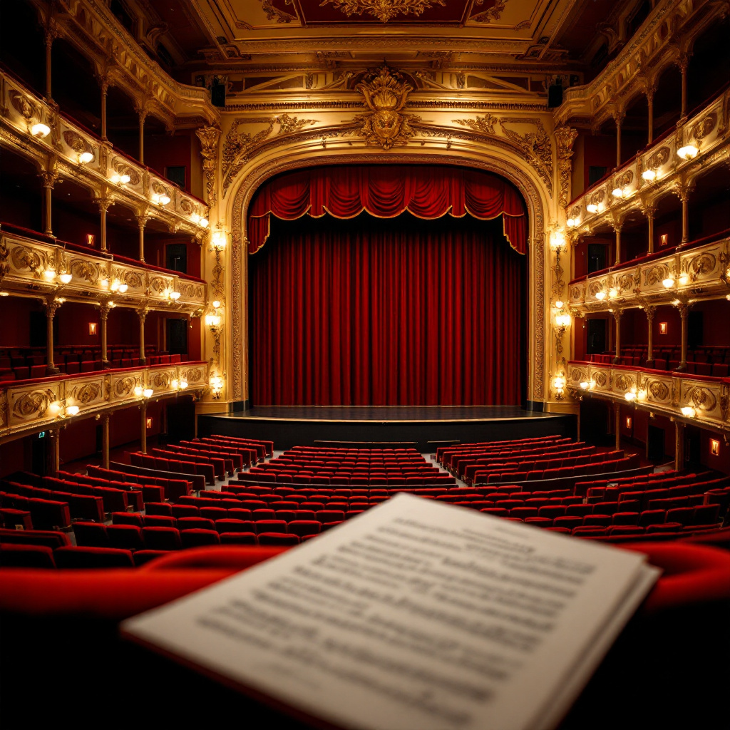 Unterschied Musical und Oper einfach erklärt an einem eleganten Theatersaal mit Bühne