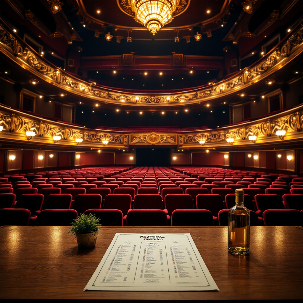 Theatersaal mit roten Sitzreihen zeigt welcher Sitzplatz im Musical ist der beste